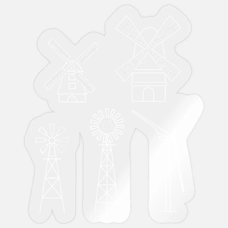 Énergie éolienne Éolienne Éolienne Sticker taille S (10 x 10 cm)