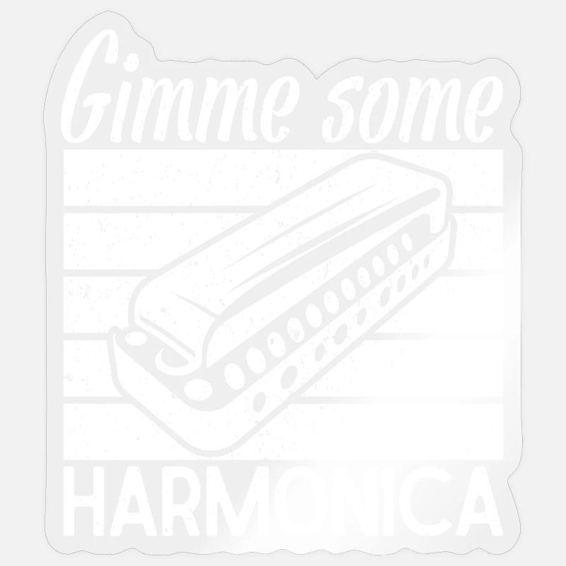 Harmonica Musican Gimme Some Harmonica Sticker size S (10 x 10 cm)