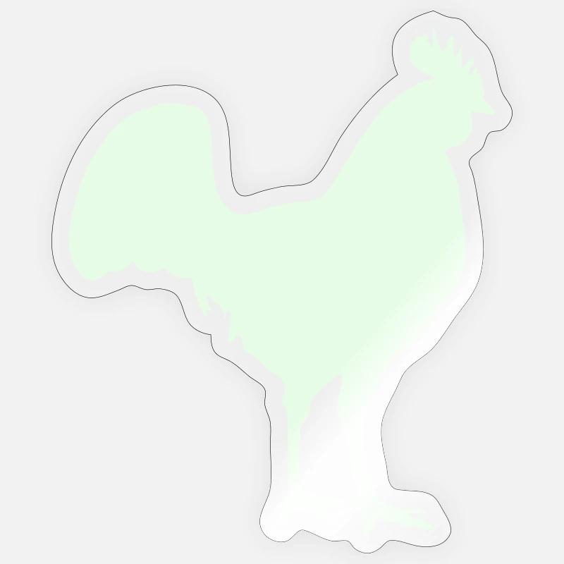 Silhouette du coq - Sticker taille S (10 x 10 cm) - brillant transparent