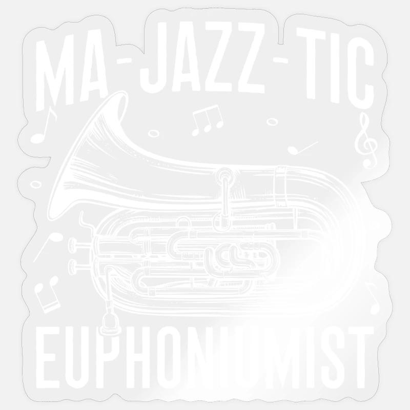 Baryton Ma-Jazz-Tic Euphonium - Sticker taille S (10 x 10 cm) - brillant transparent