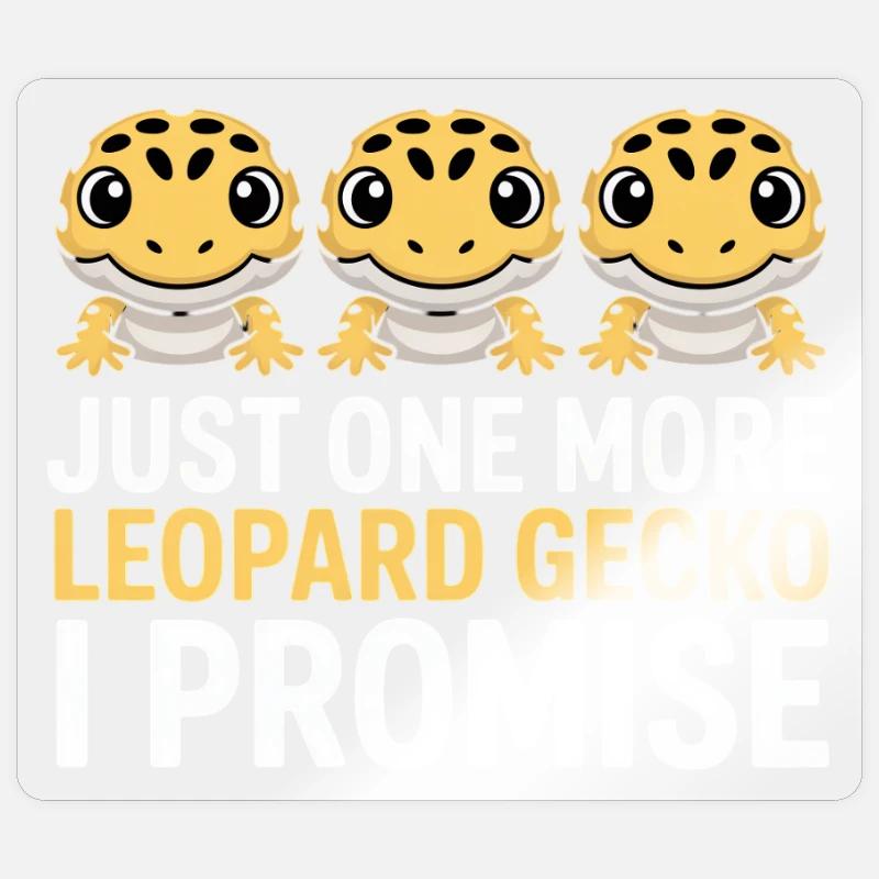 Leopardgecko-Trio, das verspreche ich - Sticker Größe S (10 x 10 cm) - Transparent glänzend