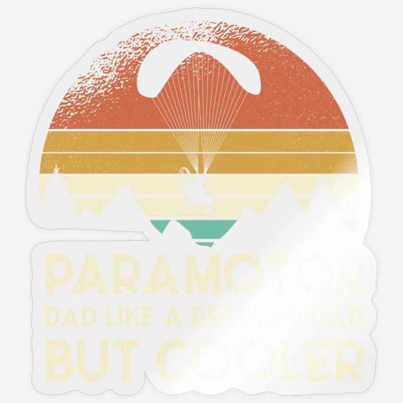 Paramoteur Papa Retro Sunset Sticker taille S (10 x 10 cm)