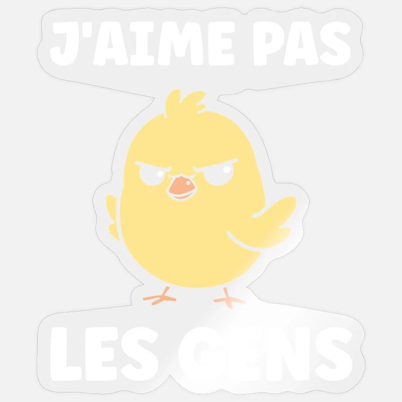 J'aime pas les gens - Sticker taille S (10 x 10 cm) - brillant transparent
