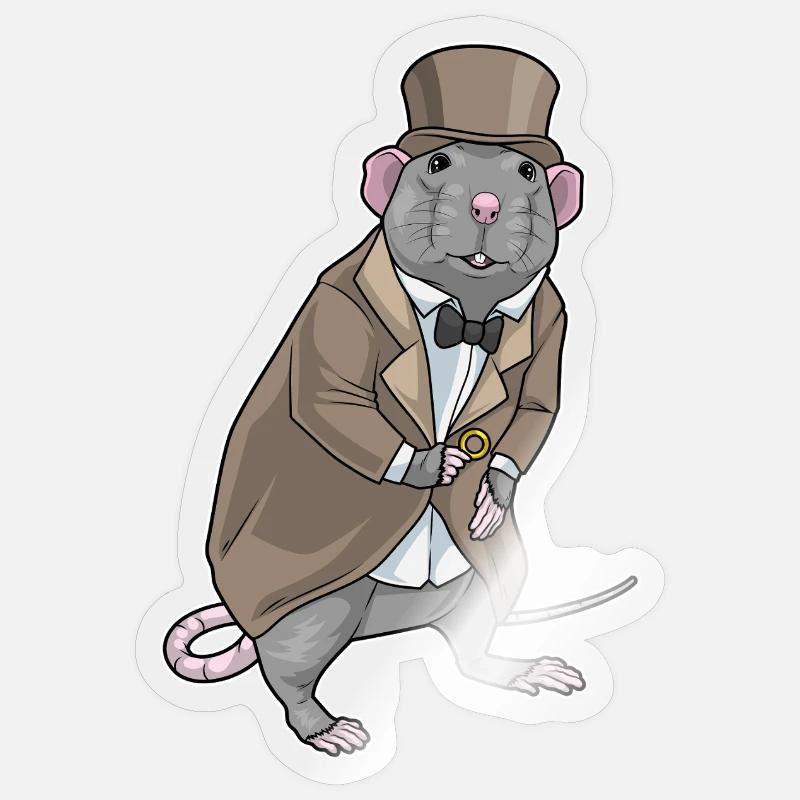Ratte Bräutigam Ehering Hochzeit - Sticker Größe S (10 x 10 cm) - Transparent glänzend