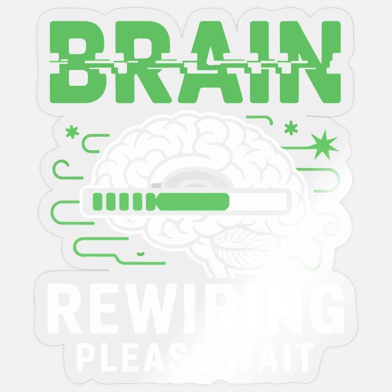 Brain Restart Please Wait - Sticker size S (10 x 10 cm) - transparent glossy