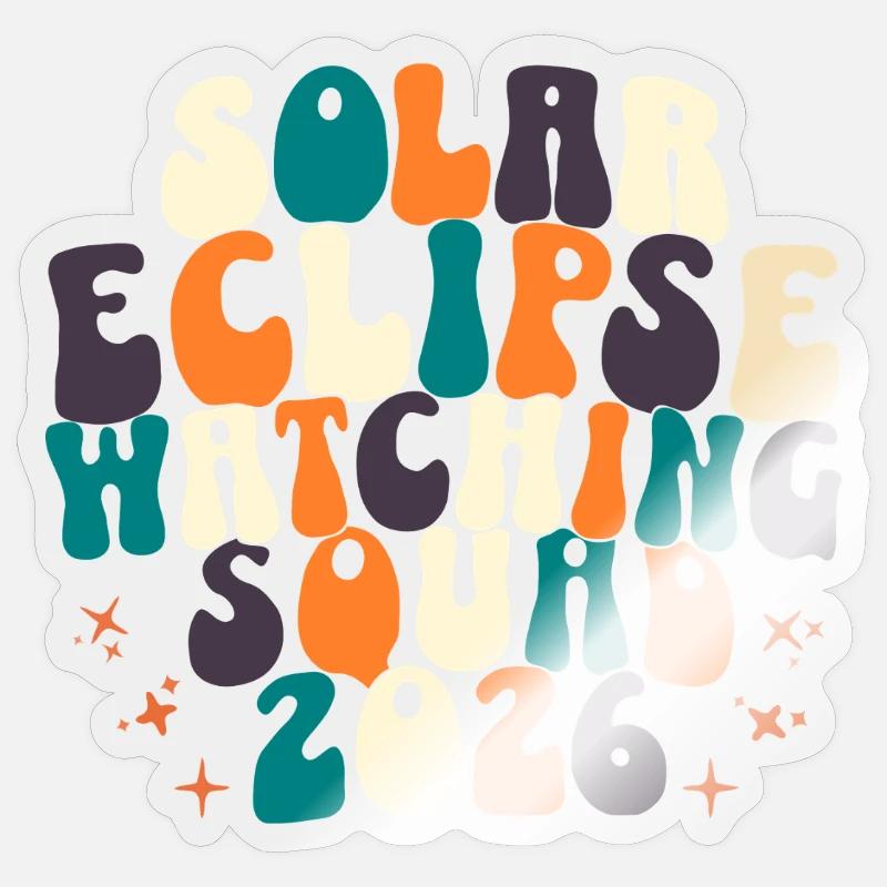 Solar Eclipse Watching Squad 2026 Sticker Größe S (10 x 10 cm)