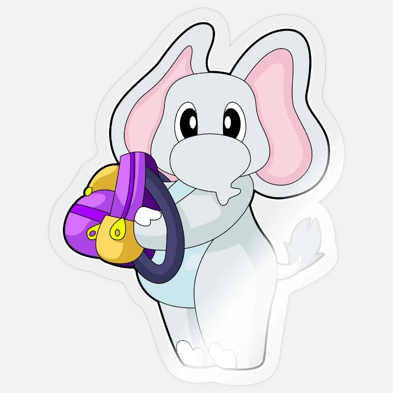 Elephant Student Backpack School Sticker size S (10 x 10 cm)