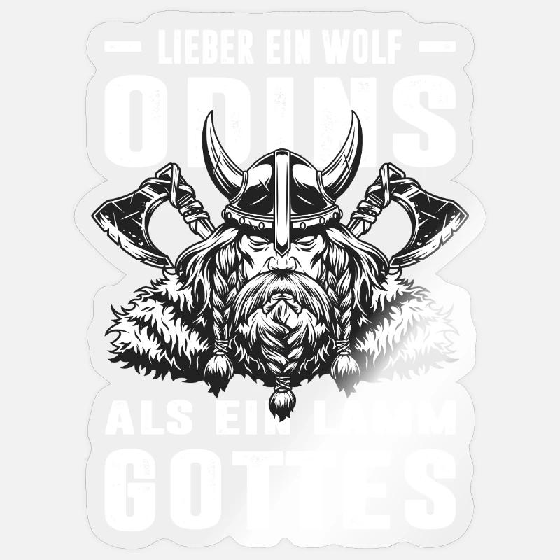 Lieber Ein Wolf Odins Als Ein Lamm Gottes Wikinger - Sticker Größe S (10 x 10 cm) - Transparent glänzend
