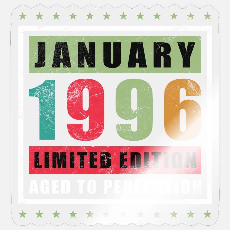 Januar 1996 Limitierte Edition Sticker Größe S (10 x 10 cm)