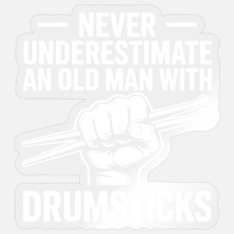 Drummer Spruch Lustiges Schlagzeuger Geschenk - Sticker Größe S (10 x 10 cm) - Transparent glänzend