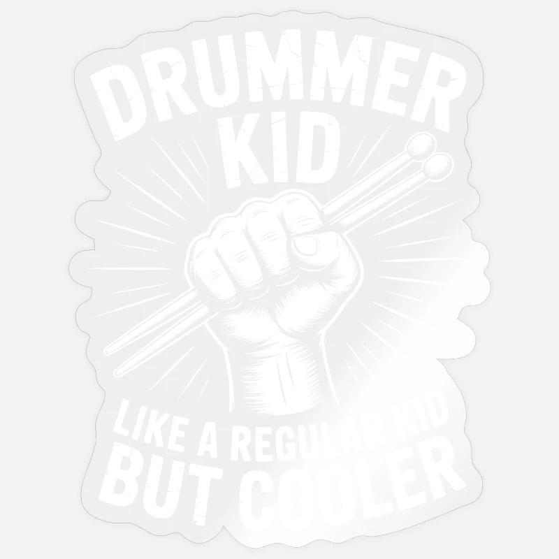 Drummer Saying Funny Drummer Gift - Sticker size S (10 x 10 cm) - transparent glossy