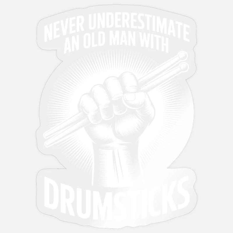 Drummer Saying Funny Drummer Gift - Sticker size S (10 x 10 cm) - transparent glossy