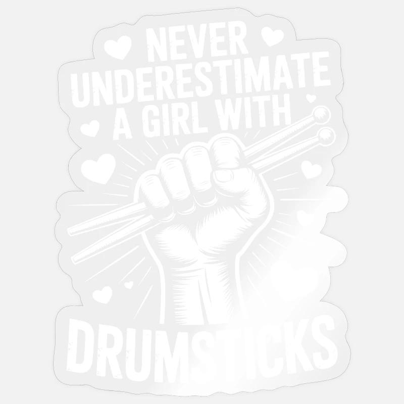 Drummer Saying Funny Drummer Gift - Sticker size S (10 x 10 cm) - transparent glossy