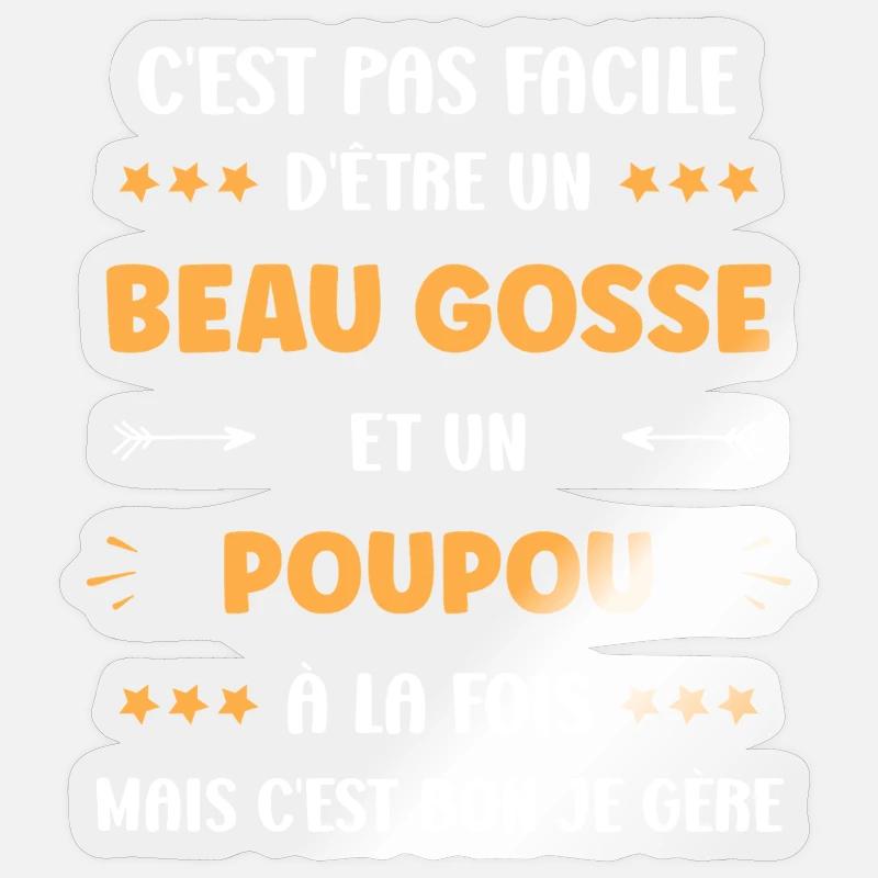 poupou - Sticker taille S (10 x 10 cm) - brillant transparent