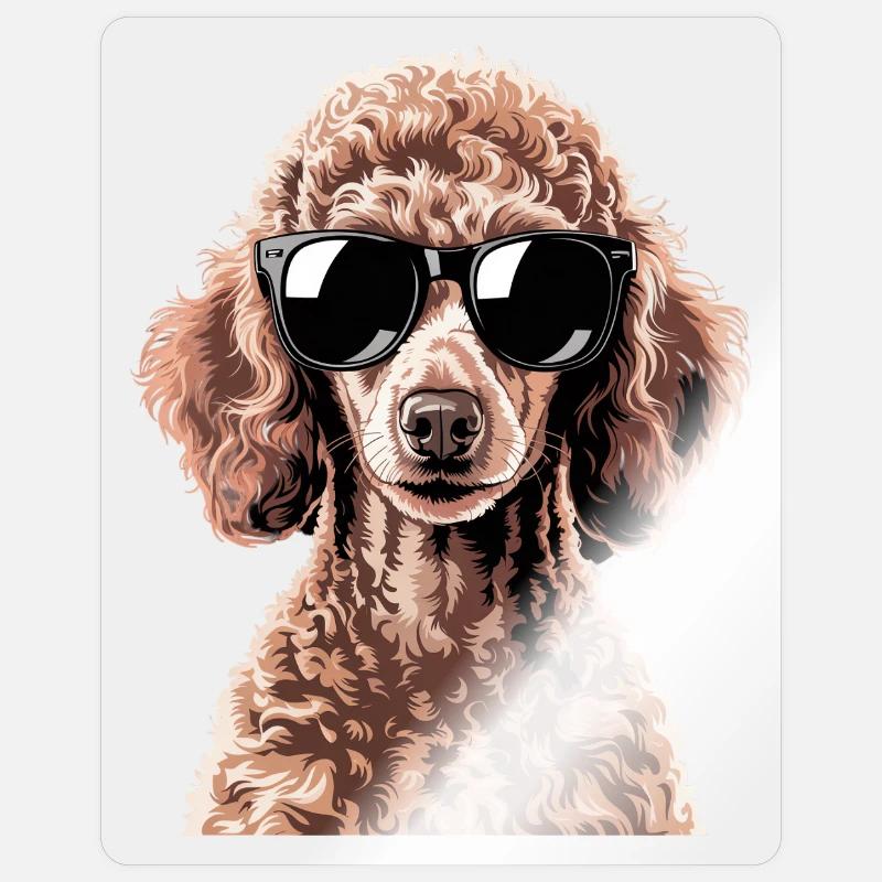 Brown Poodle - Sticker size S (10 x 10 cm) - transparent glossy