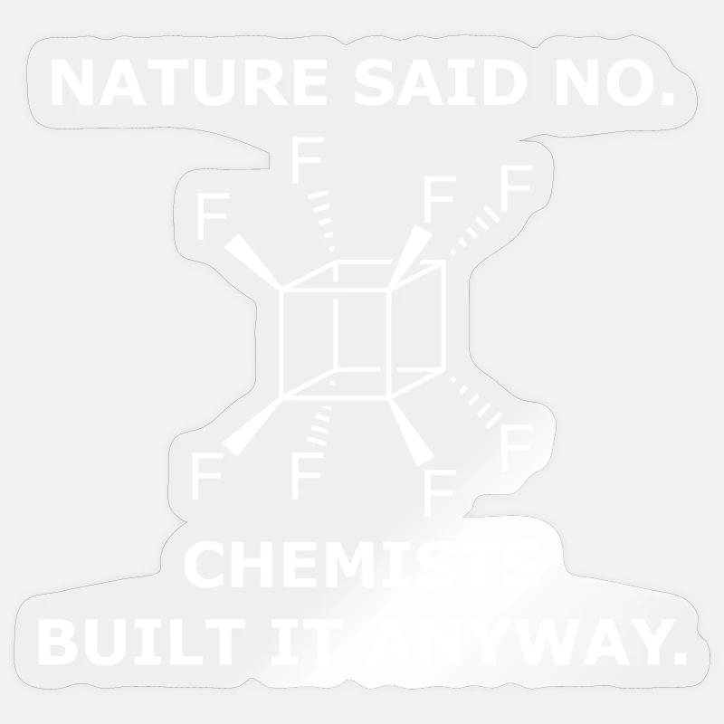 Perfluoro-Cuban Molecule – Chemie Science Sticker size S (10 x 10 cm)