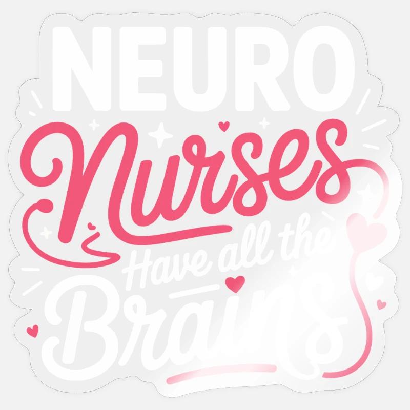 NeuroNurse All Brains Design - Sticker Größe S (10 x 10 cm) - Transparent glänzend