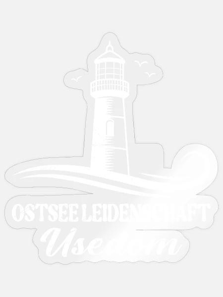 Usedom Urlaub OSTSEE LEIDENSCHAFT USEDOM Lustig - Sticker Größe S (10 x 10 cm) - Transparent glänzend