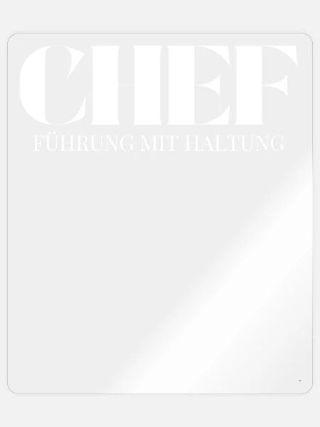 Chef Spruch Führung Mit Haltung - Sticker Größe S (10 x 10 cm) - Transparent glänzend