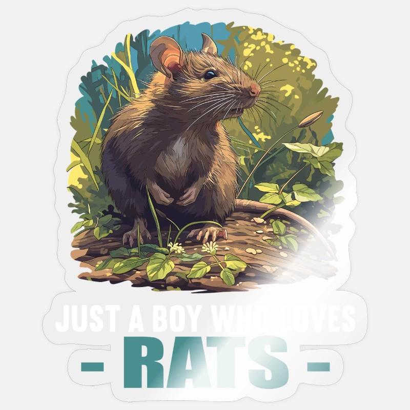 Ratten Ratte - Sticker Größe S (10 x 10 cm) - Transparent glänzend