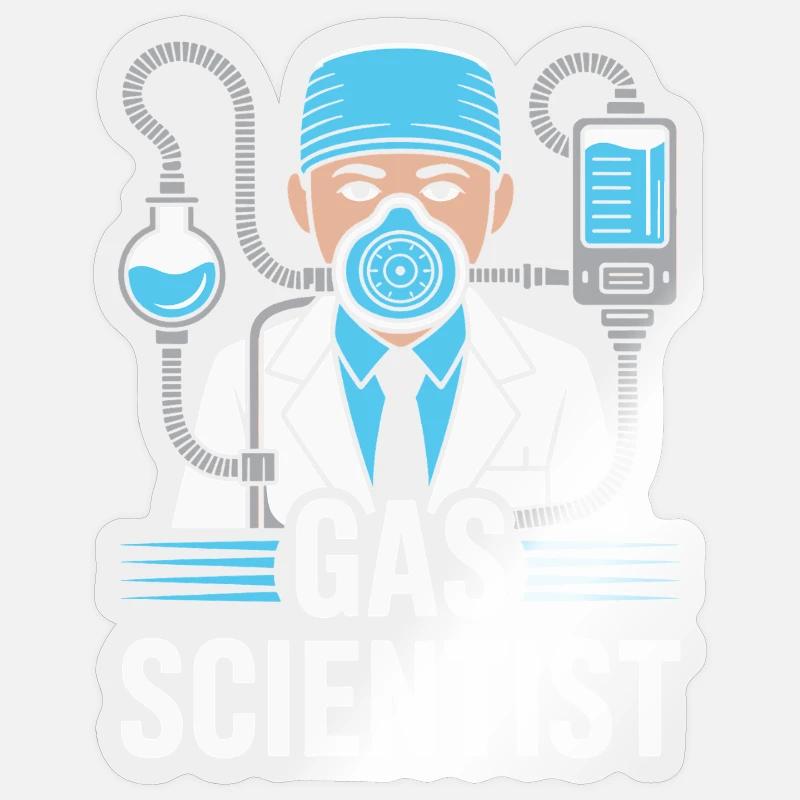 Anesthesiologist Gas Scientist Anesthesia - Sticker Größe S (10 x 10 cm) - Transparent glänzend