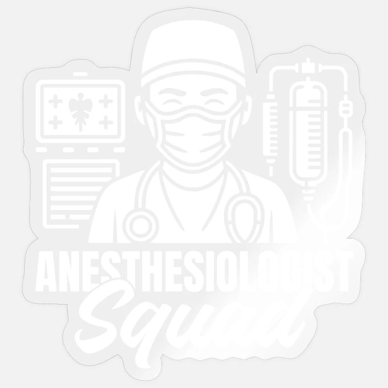 Anesthesiologist Squad Anesthesia - Sticker Größe S (10 x 10 cm) - Transparent glänzend
