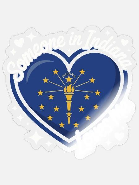 Indiana Herz Liebe Im Staat - Sticker Größe S (10 x 10 cm) - Transparent glänzend