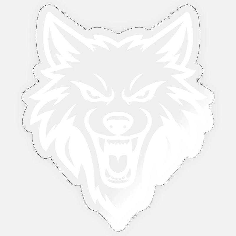 Wolf Kopf - Sticker Größe S (10 x 10 cm) - Transparent glänzend