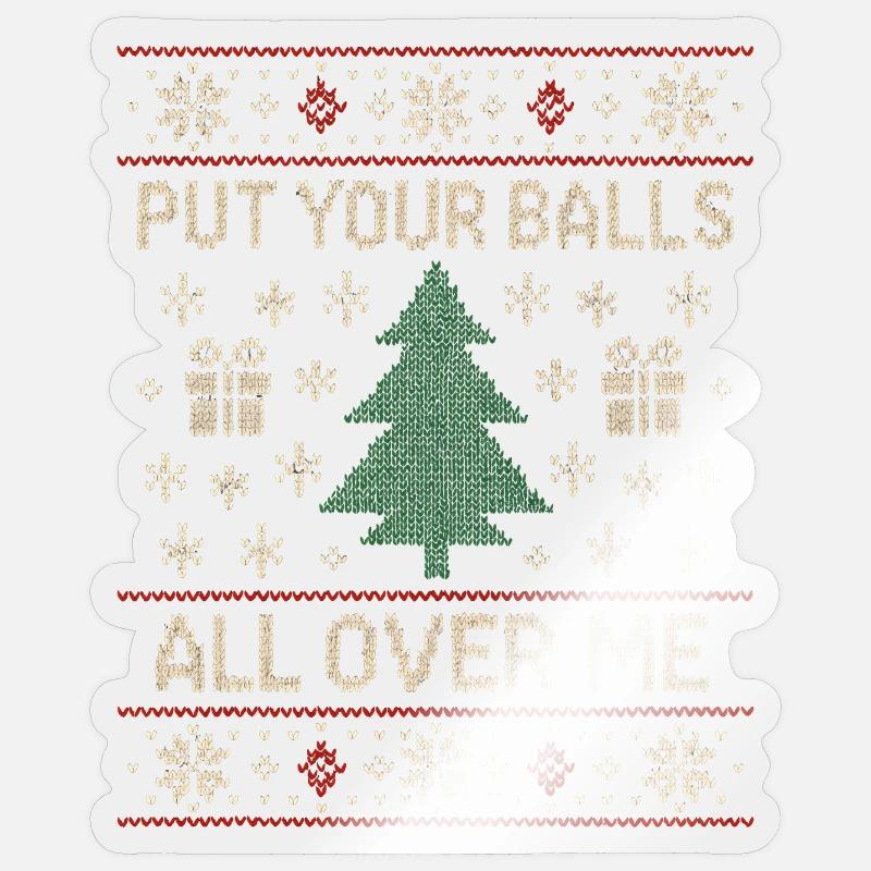 Pose tes couilles sur moi – W inapproprié - Sticker taille S (10 x 10 cm) - brillant transparent