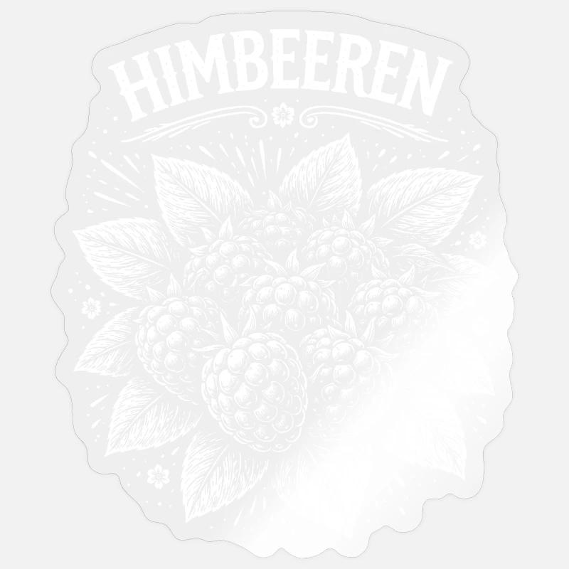 Raspberries Botanical Screen Print - Sticker size S (10 x 10 cm) - transparent glossy