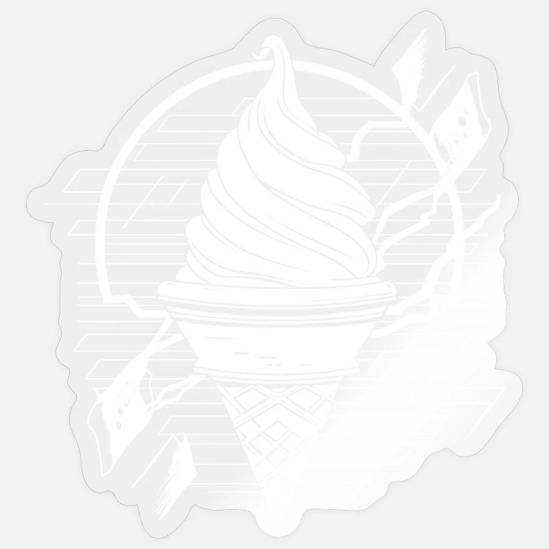 Softeis Zeichnung - Sticker size S (10 x 10 cm) - transparent glossy