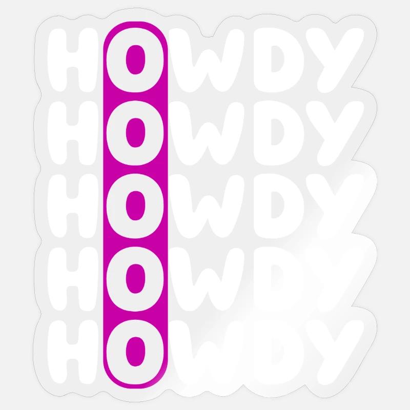 Howdy Repeat O Western Pattern Sticker size S (10 x 10 cm)