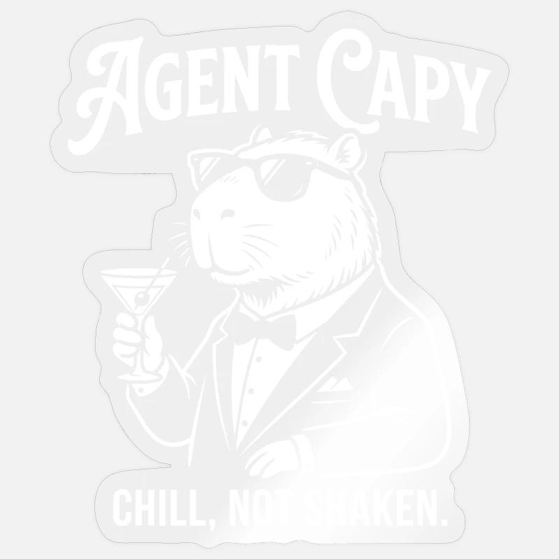 Agent Capybara - Un cobaye espion cool Sticker taille S (10 x 10 cm)