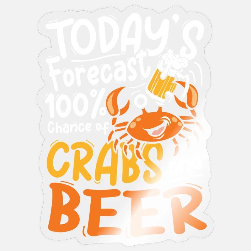 Krebs und Bier Vorhersage Design - Sticker Größe S (10 x 10 cm) - Transparent glänzend