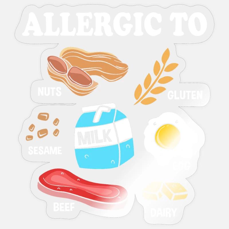 Aliments allergiques - Sticker taille S (10 x 10 cm) - brillant transparent