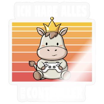 Gaming Animal Design - Sticker size S (10 x 10 cm) - transparent glossy - Front