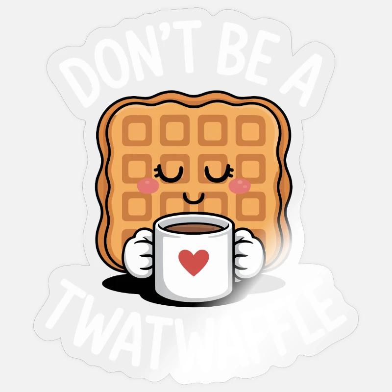 Ne Sois pas un Twatwaffle - Sticker taille S (10 x 10 cm) - brillant transparent