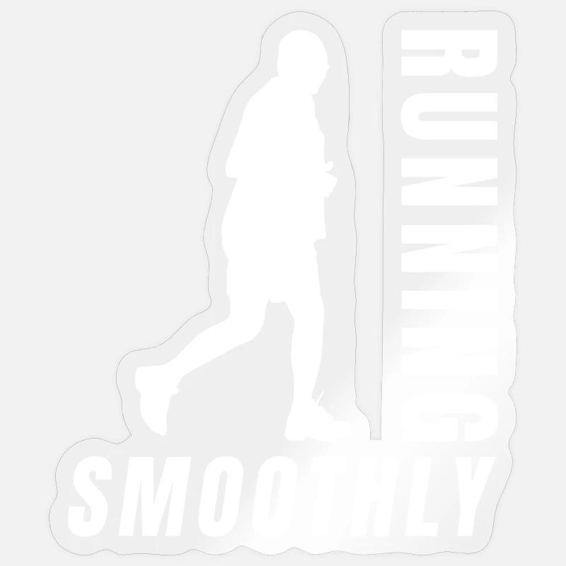 Marathon Runner Running Smoothly Running - Sticker Größe S (10 x 10 cm) - Transparent glänzend