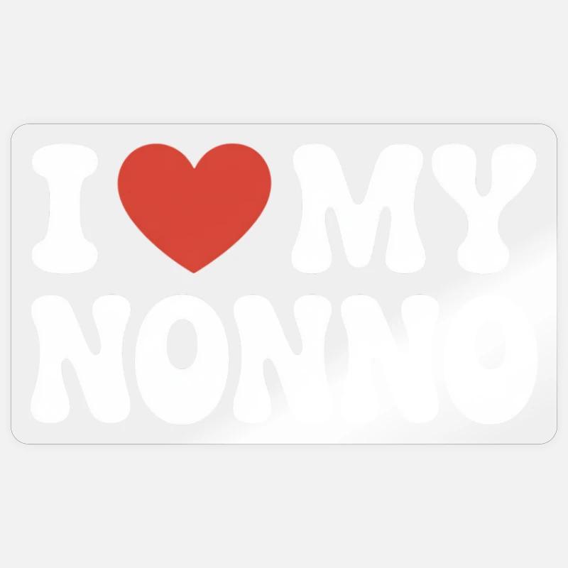 J’aime mon nonno - Sticker taille S (10 x 10 cm) - brillant transparent