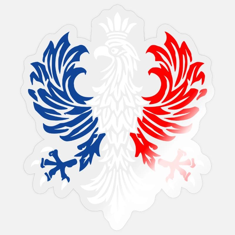 Trikolore-Adler-Emblem - Sticker Größe S (10 x 10 cm) - Transparent glänzend
