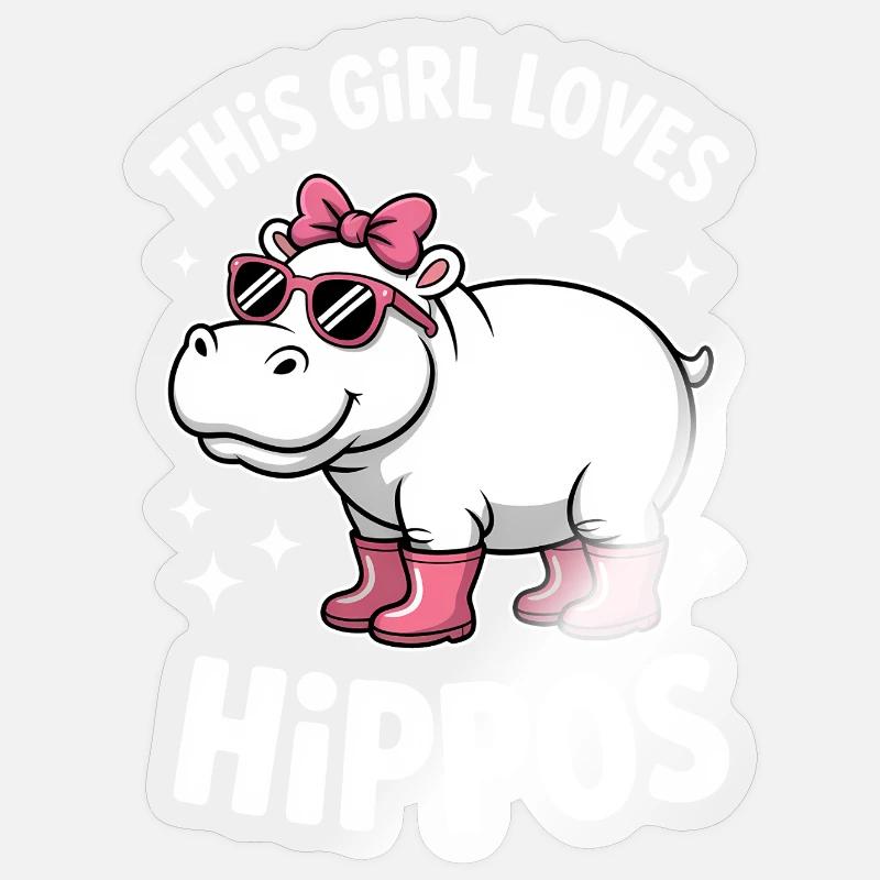 Nilpferd Sprüche Flusspferd Witz Nilpferd Geschenk Sticker Größe S (10 x 10 cm)