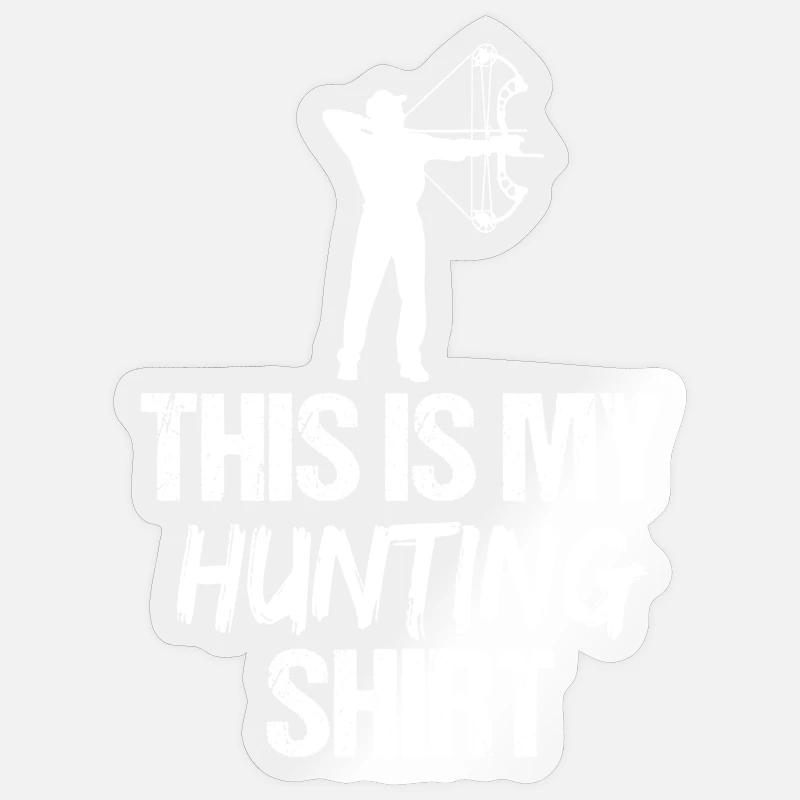 Das ist mein Jagdhemd-Bogenjäger-Bogenschütze - Sticker Größe S (10 x 10 cm) - Transparent glänzend