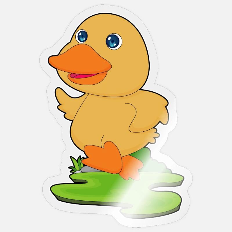 Jogging canard - Sticker taille S (10 x 10 cm) - brillant transparent