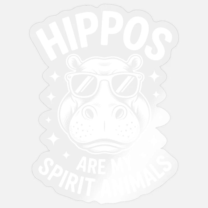 Nilpferd Sprüche Flusspferd Witz Nilpferd Geschenk Sticker Größe S (10 x 10 cm)