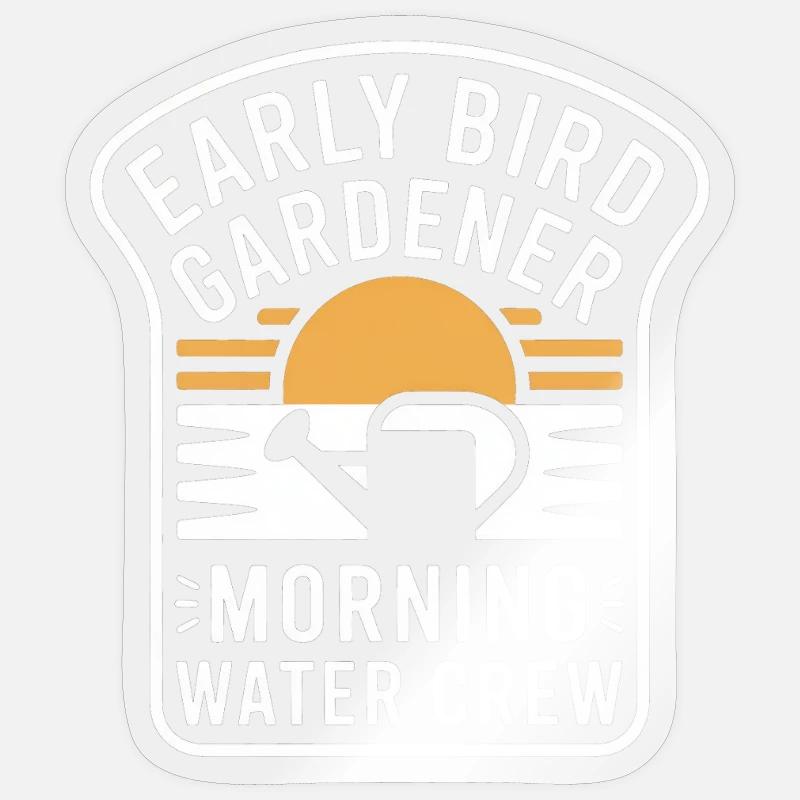 Jardinier Matinal Matinal Équipe d’eau - Sticker taille S (10 x 10 cm) - brillant transparent