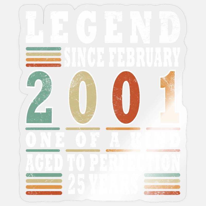 Février 2001 Jubilé 2001 Légendes Février - Sticker taille S (10 x 10 cm) - brillant transparent