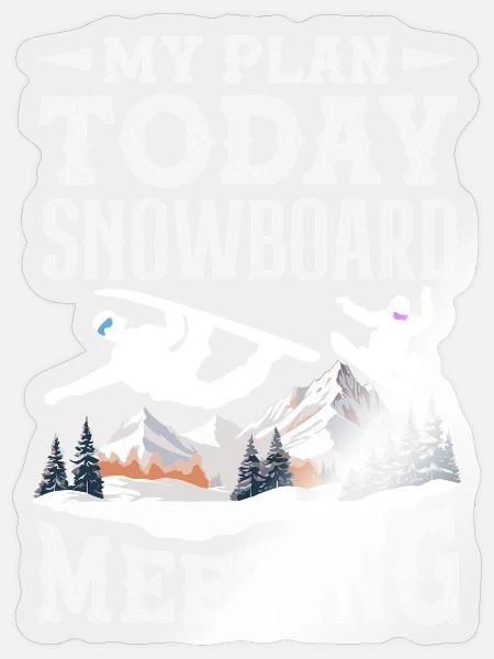 Snowboarden Snowboardtreffen Sessellift - Sticker Größe S (10 x 10 cm) - Transparent glänzend