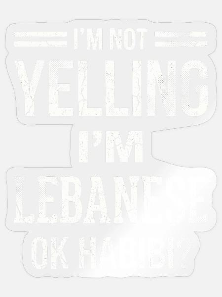 Nicht schreien, ich bin Libanese, okay, Habibi. - Sticker Größe S (10 x 10 cm) - Transparent glänzend