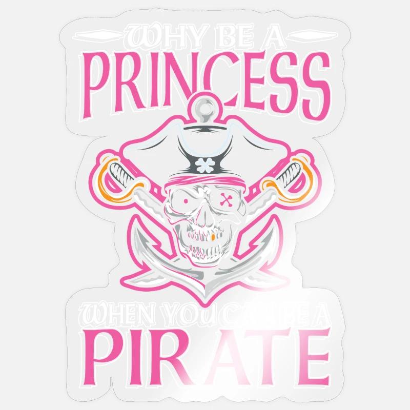 Pirate Princess Skull Edition - Sticker size S (10 x 10 cm) - transparent glossy