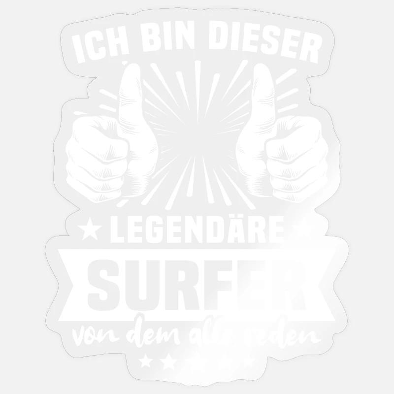 Surfer Legende - Sticker Größe S (10 x 10 cm) - Transparent glänzend